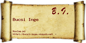 Bucsi Inge névjegykártya